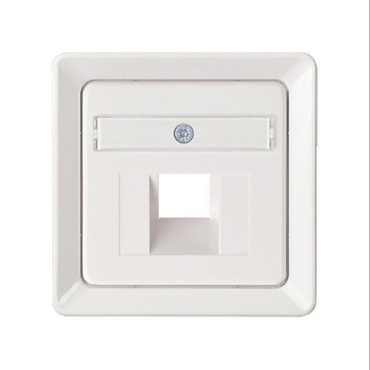 ELSO Zentralplatte 206524  1xRJ45 mit Schriftfeld reinweiß