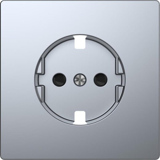 Merten Zentralplatte für SCHUKO-Steckdosen-Einsatz, BRS, Edelstahl, System Design