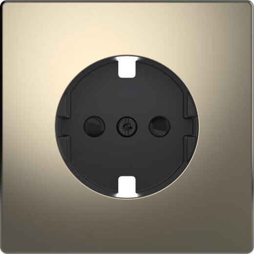 Merten Zentralplatte für SCHUKO-Steckdosen-Einsatz, BRS, Nickelmetallic, System Design