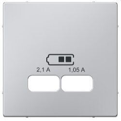 Merten Zentralplatte USB-Ladestationeins. aluminium