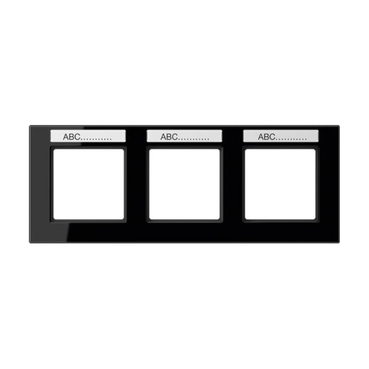 Jung Rahmen 3fach, mit Schriftfeld, waagerechte Montage, Thermoplast, A CREATION, schwarz AC5830BFNASW