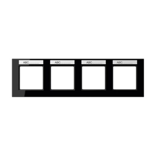 Jung Rahmen 4fach, mit Schriftfeld, waagerechte Montage, Thermoplast, A CREATION, schwarz AC5840BFNASW