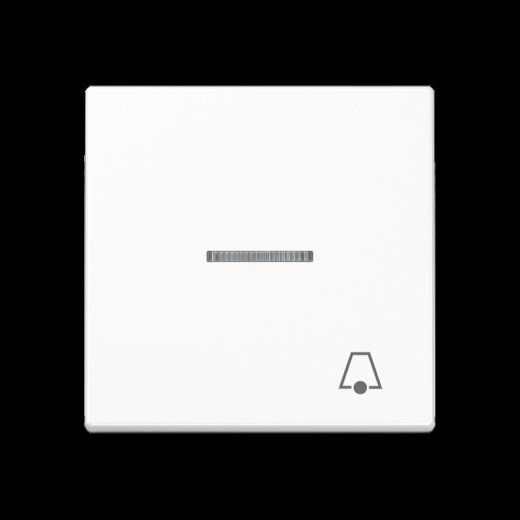 Jung Wippe 1fach mit Lichtleiter, Symbol Klingel, Thermoplast, Serie A, alpinweiß A590BFKO5KWW