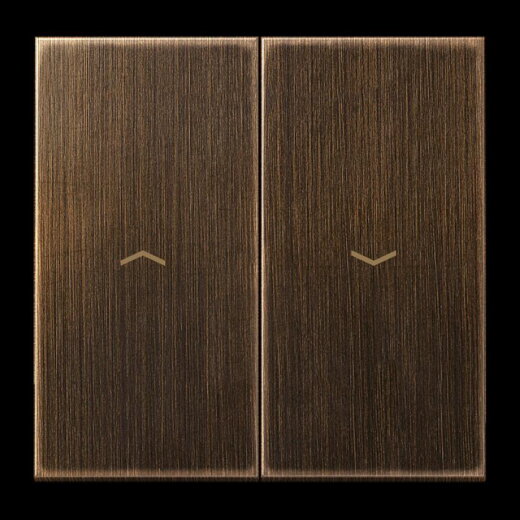 Jung Wippe 2fach, mit Pfeilsymbolen, Messing, Serie LS, Messing antik ME2995PAT