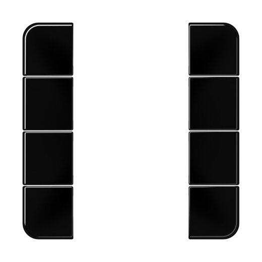 Jung Tastensatz 4fach, F50, Serie CD, schwarz CD504TSASW