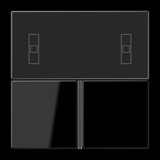 Jung Tastensatz 3fach, F40 Raumcontroller, Serie LS, schwarz LS4093TSASW