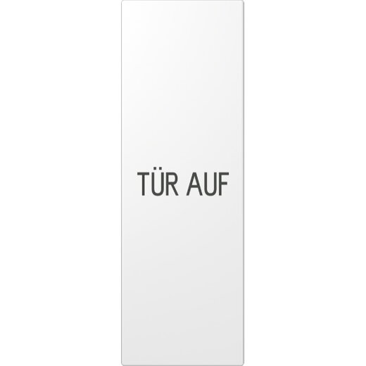 Jung Großflächenwippe (70 x 212,4 mm), Text Tür auf, senkrecht, Serie LS, alpinweiß (lackierter Edelstahl) ES2993DWW