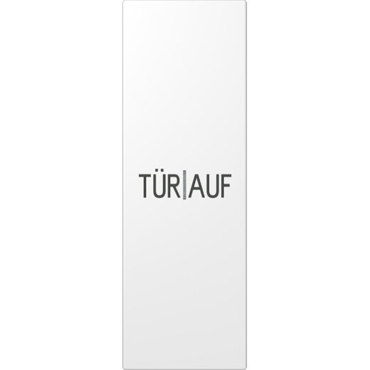 Jung Großflächenwippe (70 x 212,4 mm), mit Lichtleiter, Text Tür auf, senkrecht, Serie LS, alpinweiß (lackierter Edelstahl) ES2993KO5DWW