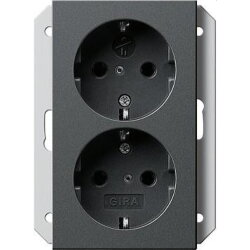 Gira SCHUKO-Doppel-Steckdose 273128 KS Geraeted. 1fach...