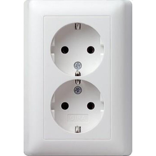 Gira SCHUKO-Doppel-Steckdose 078004 Standard 55 reinweiss matt