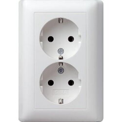 Gira SCHUKO-Doppel-Steckdose 078004 Standard 55 reinweiss...