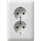 Gira SCHUKO-Doppel-Steckdose 078203 kompakt Standard 55 reinweiss