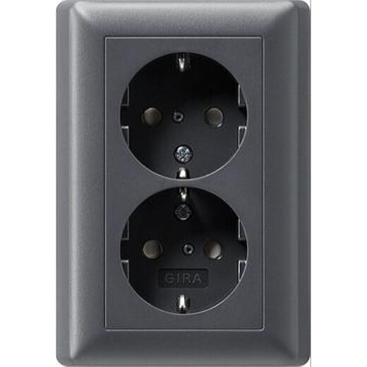 Gira SCHUKO-Doppel-Steckdose 078328 KS System 55 anthrazit