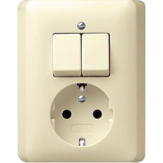 Gira Kombination 017501 Serien + SCHUKO Standard 55 cw