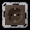 Jung SCHUKO Steckdose, 16 A 250 V ~, ohne Krallen, Serie A, mokka A1520NMO