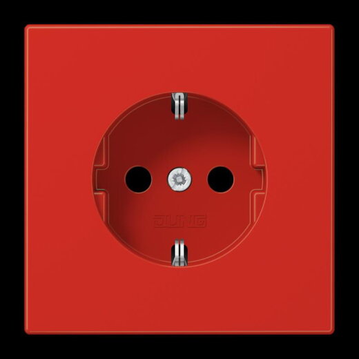 Jung SCHUKO Steckdose, 16 A 250 V ~, Thermoplast, Serie LS, rot LS1520BFRT