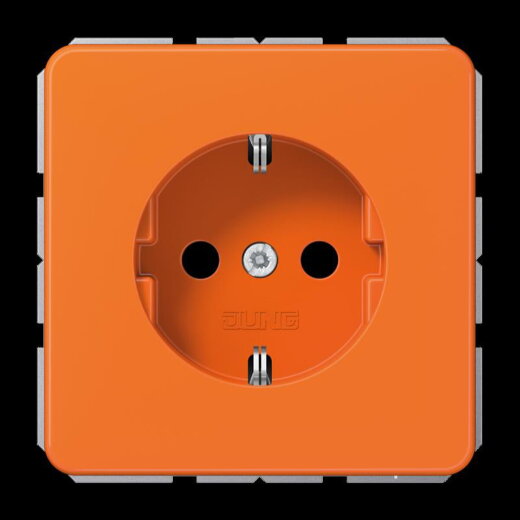 Jung SCHUKO Steckdose, 16 A 250 V ~, SAFETY+, Thermoplast, Serie CD, orange (für ZSV) CD1520BFKIO