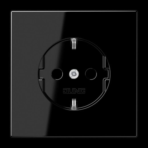 Jung SCHUKO Steckdose, 16 A 250 V ~, SAFETY+, Duroplast, Serie LS, schwarz LS1520KISW