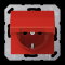 Jung SCHUKO Steckdose, 16 A 250 V ~, Klappdeckel, Thermoplast, Serie AS, rot AS1520BFKLRT