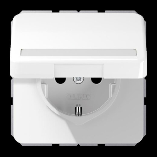 Jung SCHUKO Steckdose, 16 A 250 V ~, mit Schriftfeld, Thermoplast, Serie CD, alpinweiß CD1520BFNAKLWW