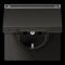 Jung SCHUKO Steckdose, 16 A 250 V ~, mit Schriftfeld, Aluminium lackiert, Serie LS, anthrazit AL1520NAKLAN