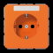 Jung SCHUKO Steckdose, 16 A 250 V ~, mit Schriftfeld, Thermoplast, Serie CD, orange (für ZSV) CD1520BFNAO