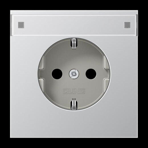 Jung SCHUKO Steckdose, 16 A 250 V ~, mit Schriftfeld, SAFETY+, Serie LS, Aluminium AL1520KINA