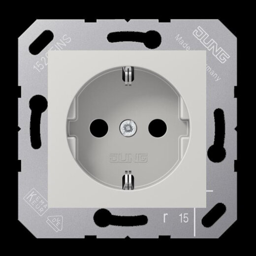 Jung SCHUKO Steckdose, 16 A 250 V ~, Thermoplast, 50 x 50 mm, lichtgrau CD5120BFLG