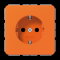 Jung SCHUKO Steckdose, 16 A 250 V ~, Thermoplast, Serie CD, orange (für ZSV) CD1520BFO