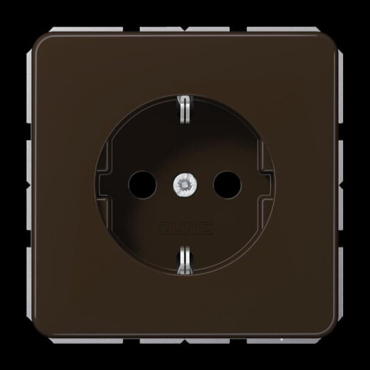 Jung SCHUKO Steckdose, 16 A 250 V ~, Duroplast, Serie CD, braun CD1520BR