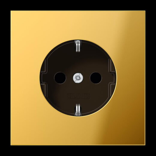 Jung SCHUKO Steckdose, 16 A 250 V ~, Metall goldfarben PVD-beschichtet, Serie LS, goldfarben GO1520