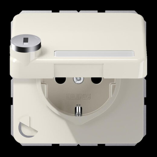 Jung SCHUKO Steckdose, 16 A 250 V ~, mit Sicherheitsschloss, Thermoplast, Serie CD, weiß CD1520NAKLSL