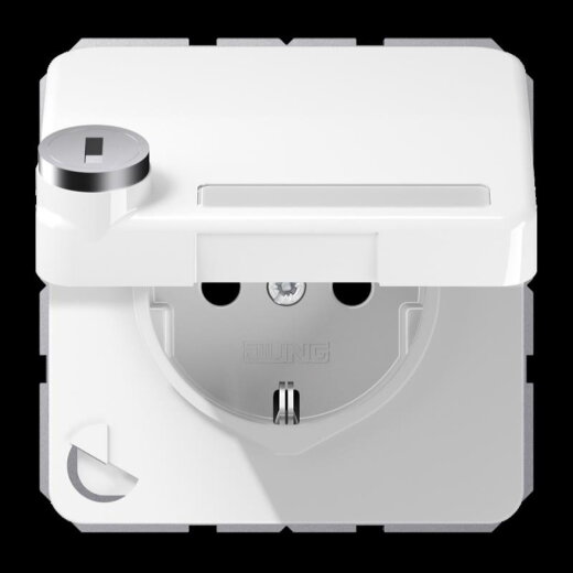 Jung SCHUKO Steckdose, 16 A 250 V ~, mit Sicherheitsschloss, Thermoplast, Serie CD, alpinweiß CD1520NAKLSLWW