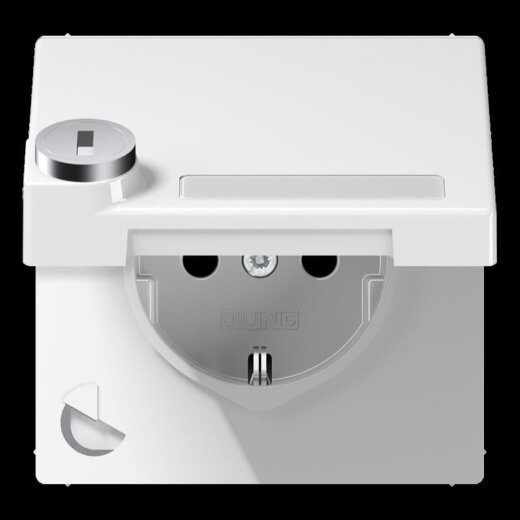 Jung SCHUKO Steckdose, 16 A 250 V ~, mit Schriftfeld, mit Sicherheitsschloss, Thermoplast, Se LS1520NAKLSLWW