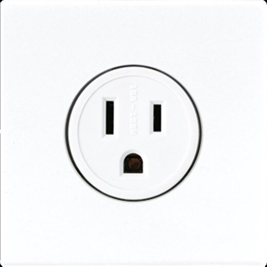 Jung Steckdose, US-Norm NEMA, 15 A 125 V ~, Schraubklemmen, ohne Krallen, Thermoplast, Serie LS, alpinweiß LS521-15WW