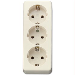 Jung SCHUKO®-Dreifach-Steckdose, mit Zugentlastung,...