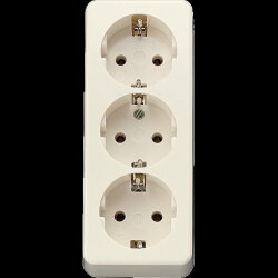 Jung SCHUKO®-Dreifach-Steckdose, ohne Zugentlastung,...