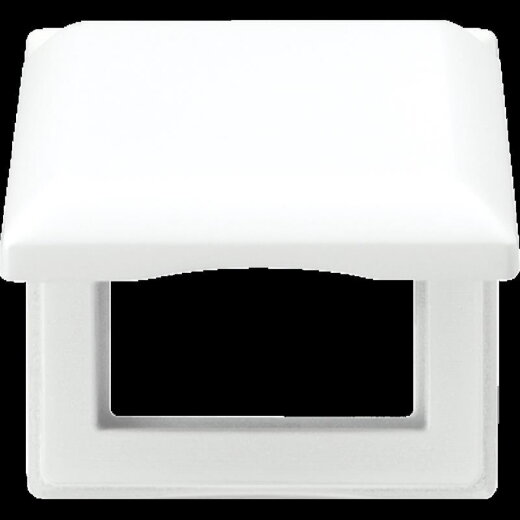 Jung Klappdeckel (mit Rückstellfeder) mit Rahmen, 1-fach, AS 500, alpinweiß AS581BFKLWW