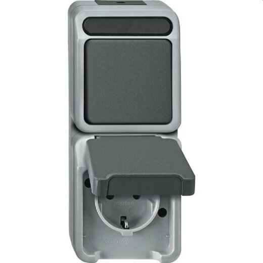 Merten Kombination MEG3494-8029 Steckd/Wechselsch lichtgrau