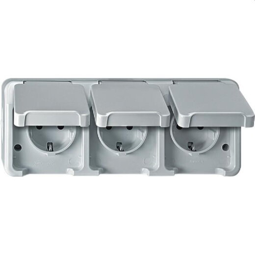 Merten SCHUKO-Dreifach-Steckdose MEG2390-8019 polarweiss