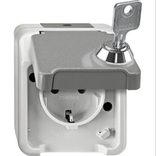 Merten SCHUKO-Steckdose MEG2422-8029 lichtgrau