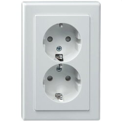 Merten SCHUKO-Doppel-Steckdose BRS Steckklemmen...