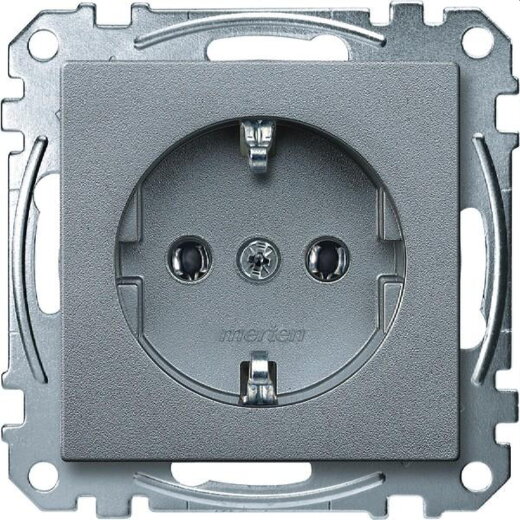 Merten SCHUKO-Steckdose MEG2301-0460 aluminium System M