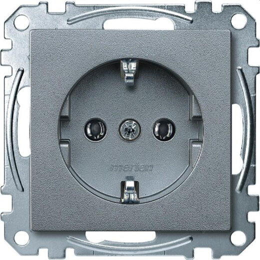 Merten SCHUKO-Steckdose MEG2401-0460 aluminium System M