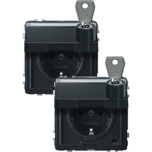 Merten SCHUKO-Steckdose MEG2318-7214 anthrazit AQUADESIGN