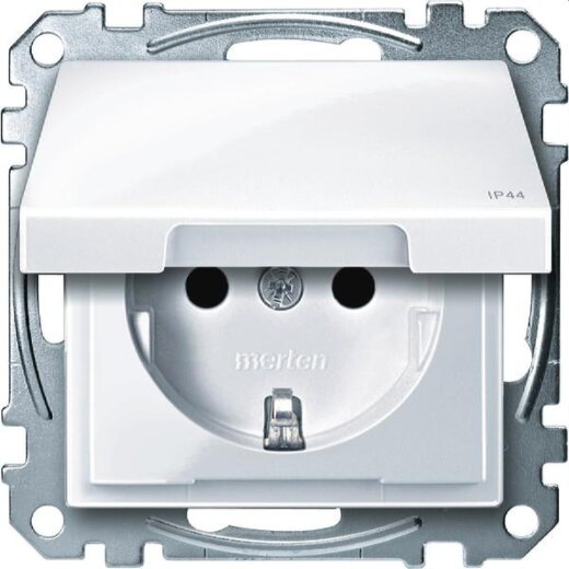 Merten SCHUKO-Steckdose MEG2414-0325 IP44 aktivweiss glaenzend