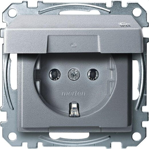 Merten SCHUKO-Steckdose MEG2314-0460 IP44 aluminium System M