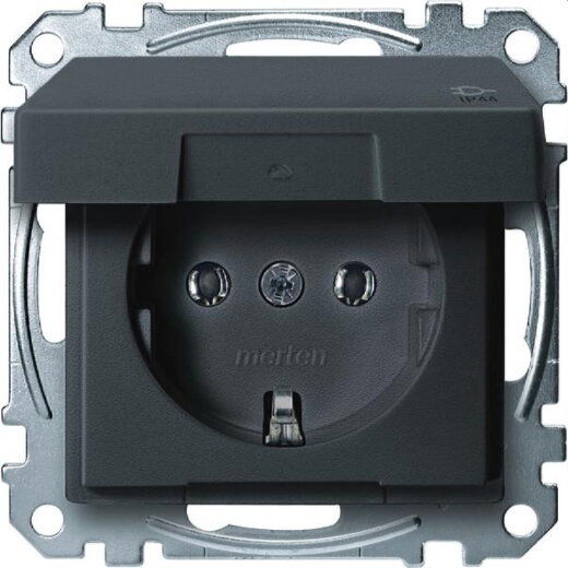 Merten SCHUKO-Steckdose MEG2314-0414 IP44 anthrazit System M