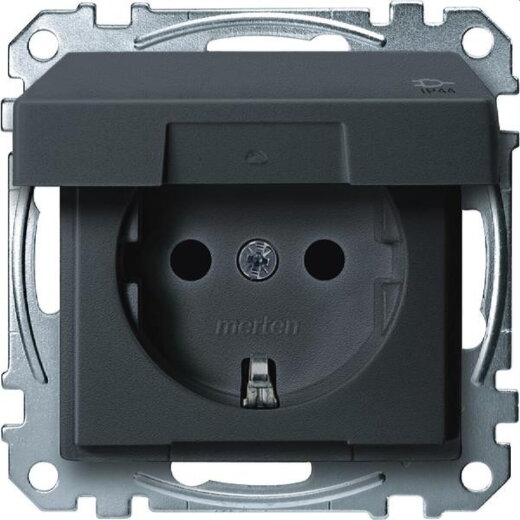 Merten SCHUKO-Steckdose MEG2414-0414 IP44 anthrazit System M