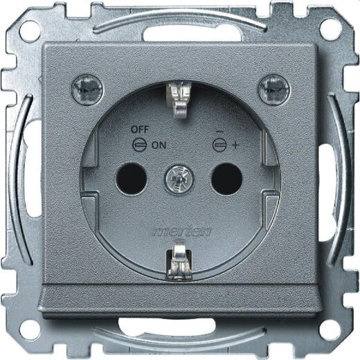 Merten SCHUKO-Steckdose MEG2304-0460 aluminium System M
